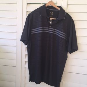 NWT - Adidas Large Striped Golf Shirt